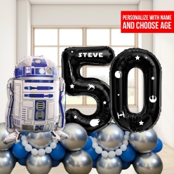*Star Wars 2 Digit 6 FT Airfill Personalized Balloon Column Kit
